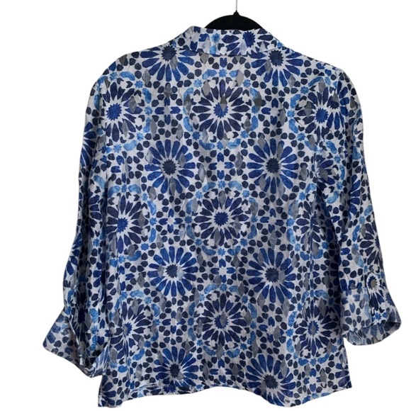 Ruby Rd. Women's Blouse Size 10 Button Down Floral Abstract Button Down Shirt - Picture 5 of 6